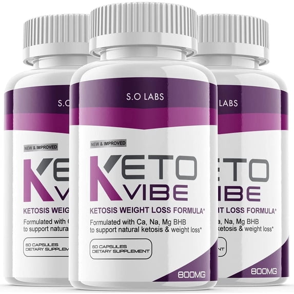 (3 Pack) Keto Vibe Pills - Dietary Supplement for Weight Loss, Appetite Control & Suppressants - 180 Capsules