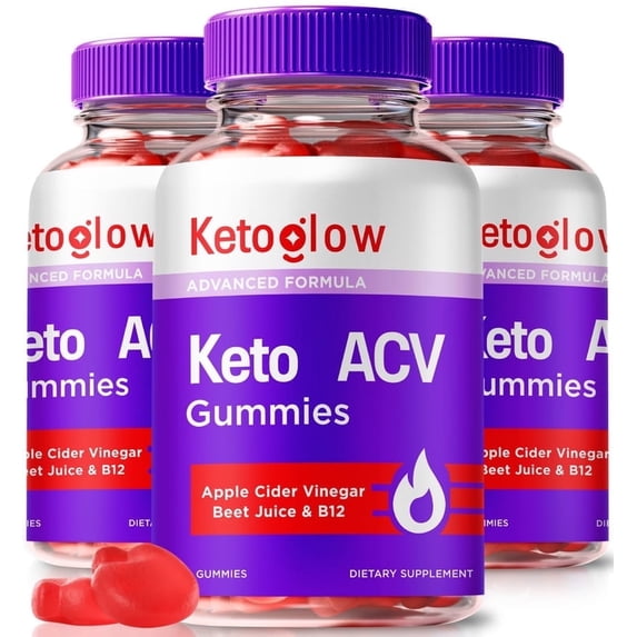(3 Pack) KetoGlow Keto ACV Gummies, Official Keto Glow Keto Plus ACV Gummy S, Keto+ACV Supplement, Premium Apple Cider Vinegar, All Natural Wellness, Gomitas Reviews (180 Gummies)