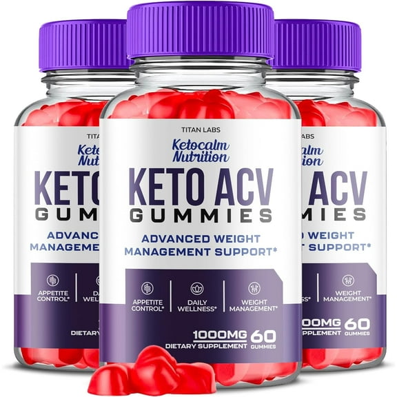(3 Pack) Ketocalm Nutrition Keto ACV Gummies - Apple Cider Vinegar Supplement for Weight Loss - Energy & Focus Boosting Dietary Supplements for Weight Management & Metabolism - Fat Burn - 180 Gummies
