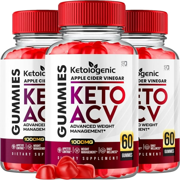 (3 Pack) Ketologenic Keto ACV Gummies - Apple Cider Vinegar Supplement for Energy & Focus - Dietary Supplement Gummies with Apple Cider Vinegar Folate Vitamin B12 B6 Beet Root (180 Gummies)