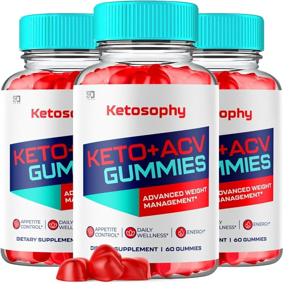 (3 Pack) Ketosophy ACV Keto Gummies, Ketosophy Advanced Weight Loss Gummies (180 Gummies)