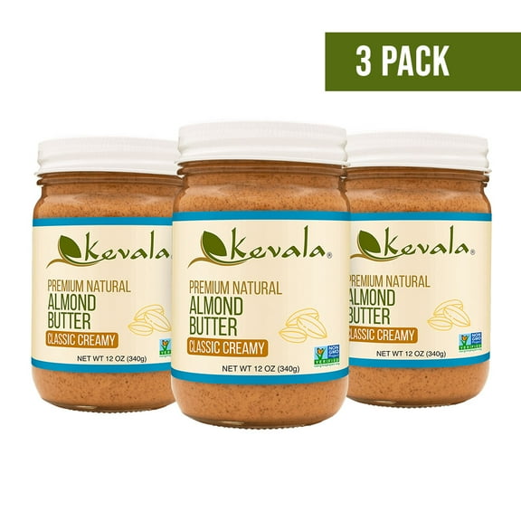 (3 Pack) Kevala Almond Butter -Creamy 12 oz