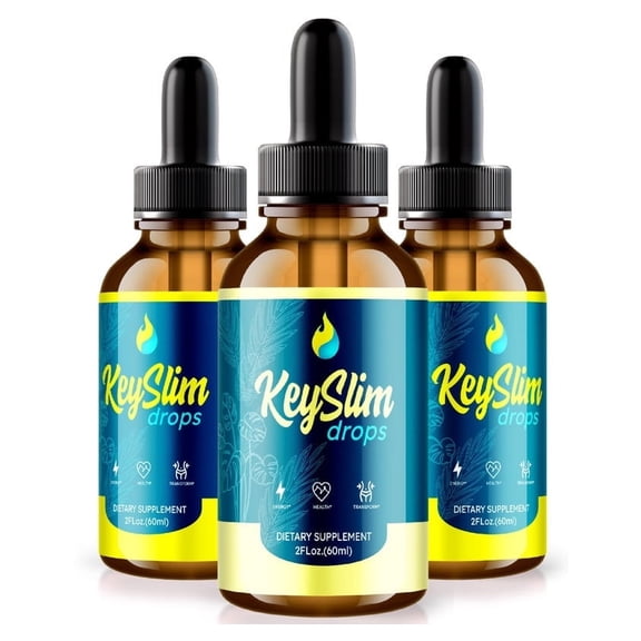 (3 Pack) KeySlim Drops - Unlock Your True Self, Official Liquid Supplement, All Natural Drop to Feel and Look Amazing, Keyslim 24, Regain Confidence and Control of your Life, Reviews (60 Servings)