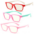 thumbnail image 1 of 3 Pack Kids Blue Light Blocking Glasses, Anti Eyestrain & UV Protection, Computer Gaming TV Phone Glasses for Boys Girls Age 3-12, TPEE Rubber Flexible Frame, 1 of 8
