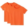 thumbnail image 1 of 3 Pack Kids Boys Kids T Shirts Causal Short Sleeve Tee Shirts Athletic Tops for Girls,Color Orange,Size 10-12 Years, 1 of 6