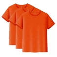 thumbnail image 1 of 3-Pack Kids' Breathable Mesh Quick-Dry T-Shirts: Soft Solid Color Casual Short Sleeve Tees for Boys & Girls,Color Orange,Size 2-3 Years, 1 of 8