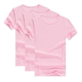 thumbnail image 1 of 3-Pack Kids' Casual Tees, Polyester Active Shirts for Boys & Girls - Soft Crew Neck Short Sleeve T-Shirts,Color Pink,Size 12-14 Years, 1 of 8