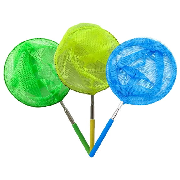 3 Pack Kids Fishing Nets Butterfly Nets Telescoping Insect Nets - Lightweight And Extendable For Outdoor Activities - Ideal For Kids, Backyard Exploration, Summer Adventures,