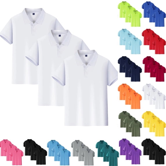 3 Pack Kids Polos School Uniform Tops Boys Girls Casual Short Sleeve Summer Outdoor Sports T-Shirt Teen Kids Clothes White,7-8 Years