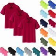 thumbnail image 1 of 3 Pack Kids Polos School Uniform Tops Boys Girls Casual Short Sleeve Summer Outdoor Sports T-Shirt Teen Kids Clothes Wine,11-12 Years, 1 of 6