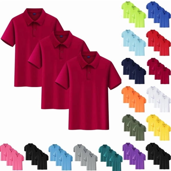 3 Pack Kids Polos School Uniform Tops Boys Girls Casual Short Sleeve Summer Outdoor Sports T-Shirt Teen Kids Clothes Wine,11-12 Years