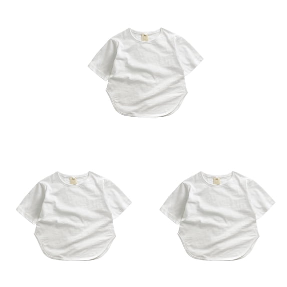 3 Pack Kids T-Shirt Short Sleeve Tee Shirts for Unisex Boys and Girls Toddler Summer Crew Neck Tops Blouse for 2T