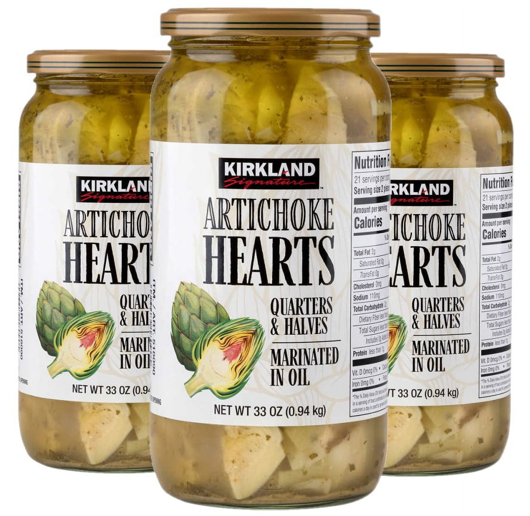 3 Pack Kirkland Signature Artichoke Hearts, 33 oz