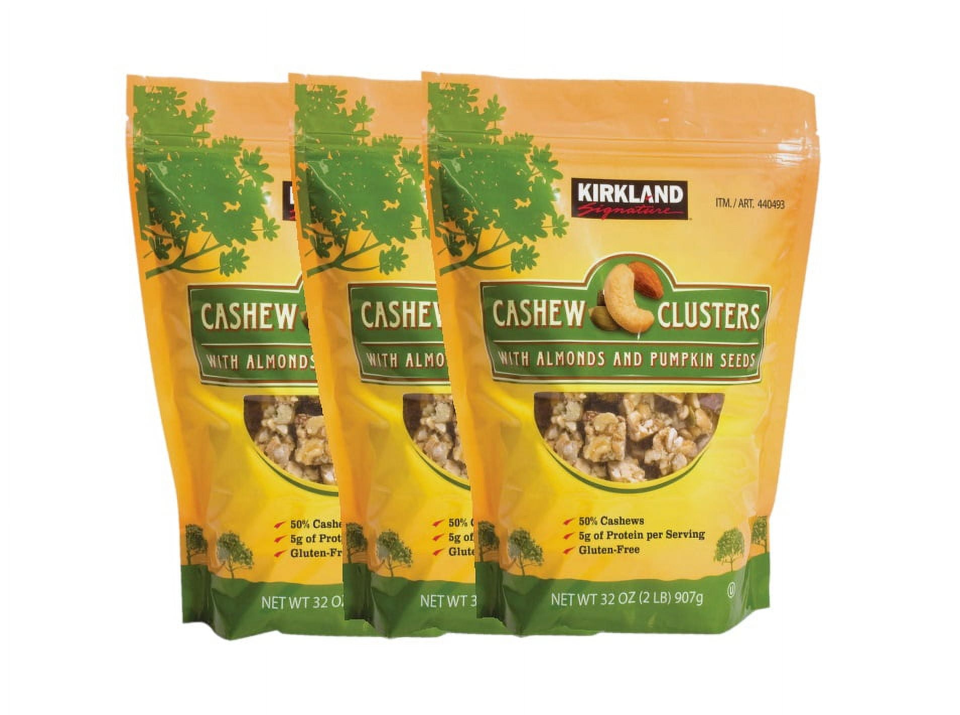 3 Pack Kirkland Signature Cashew Clusters with Almonds and Pumpkin
