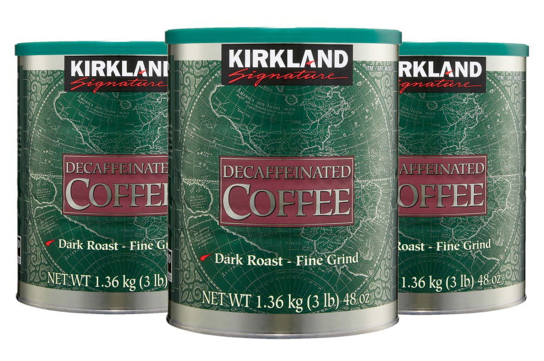 3 Pack Kirkland Signature Decaffeinated Coffee, Dark Roast, 3 lbs