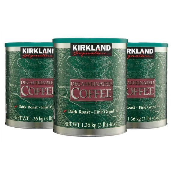 3 Pack | Kirkland Signature Decaffeinated Coffee, Dark Roast, 3 lbs