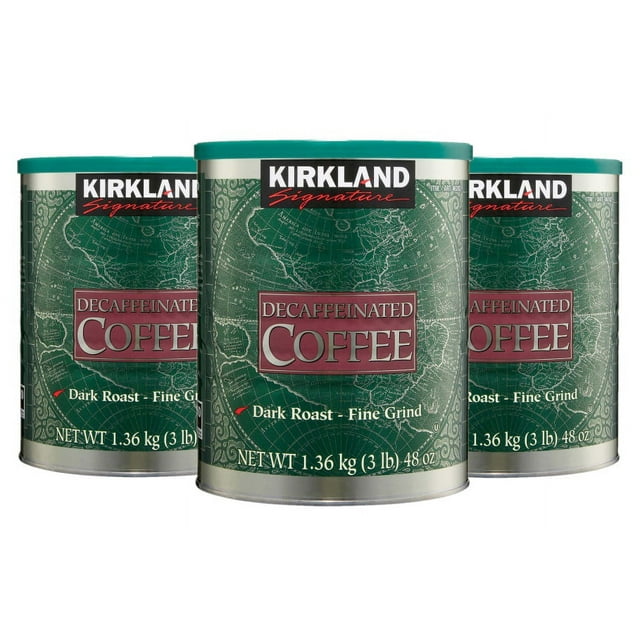 3 Pack Kirkland Signature Decaffeinated Coffee, Dark Roast, 3 lbs