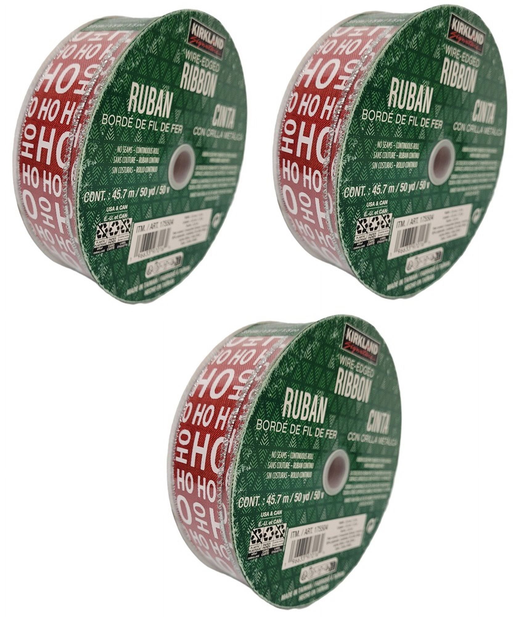 3-Pack Kirkland Signature Wire Edged Red Ribbon with White 3-Pack Kirkland Signature Wire Edged Red Ribbon with White