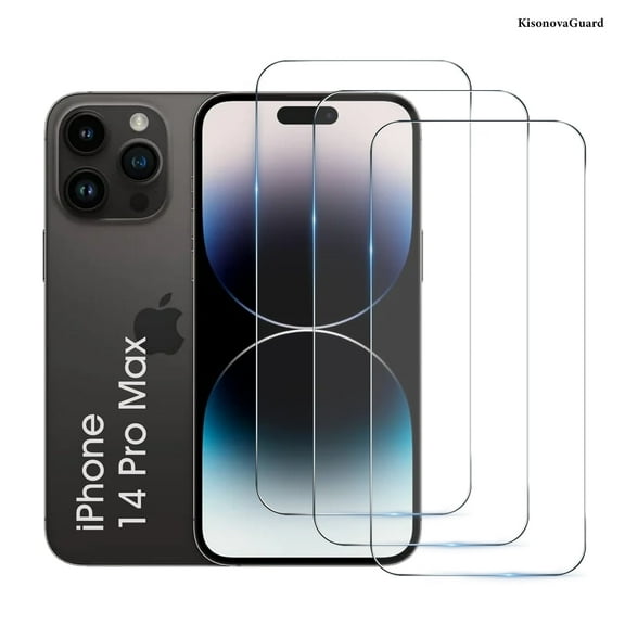 [3 Pack] KisonovaGuard Compatible with iPhone 14 Pro Max Screen Protector [6.7 Inch], Tempered Glass,Case Friendly Scratch-proof, Bubble Free, Ultra Resistant Clear