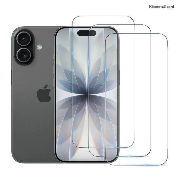[3 Pack] KisonovaGuard Compatible with iPhone 16 Pro Screen Protector [6.3 Inch], Tempered Glass,Case Friendly Scratch-proof, Bubble Free, Ultra Resistant Clear