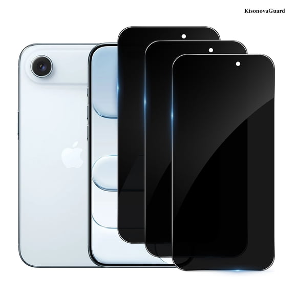 [3 Pack] KisonovaGuard Compatible with iPhone Air Privacy Screen Protector [6.5 Inch], Tempered Glass, Scratch-proof, Bubble Free, Ultra Resistant [9H Hardness]