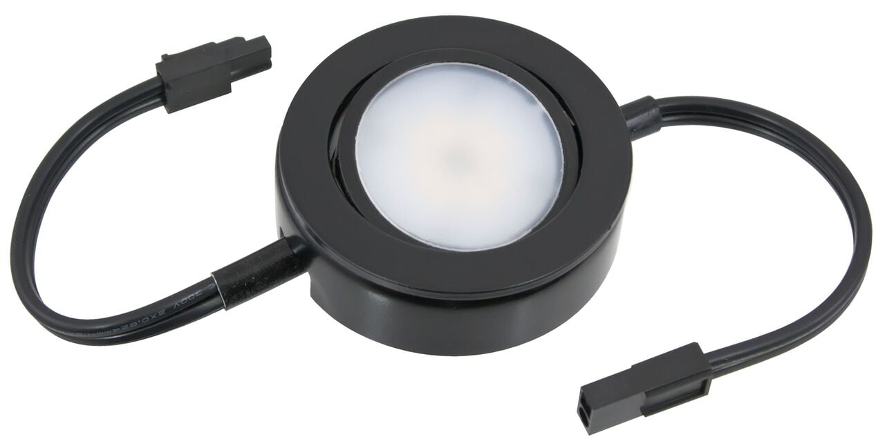 Black Dimmable LED Swivel Puck Light Kit, 3-Pack