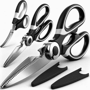 3-Pack Kitchen Scissors Set   Heavy Duty Stainless Steel Shears for Cutting Meat, Poultry, Fish, and Vegetables   Multipurpose Cooking Scissors, Dishwasher Safe