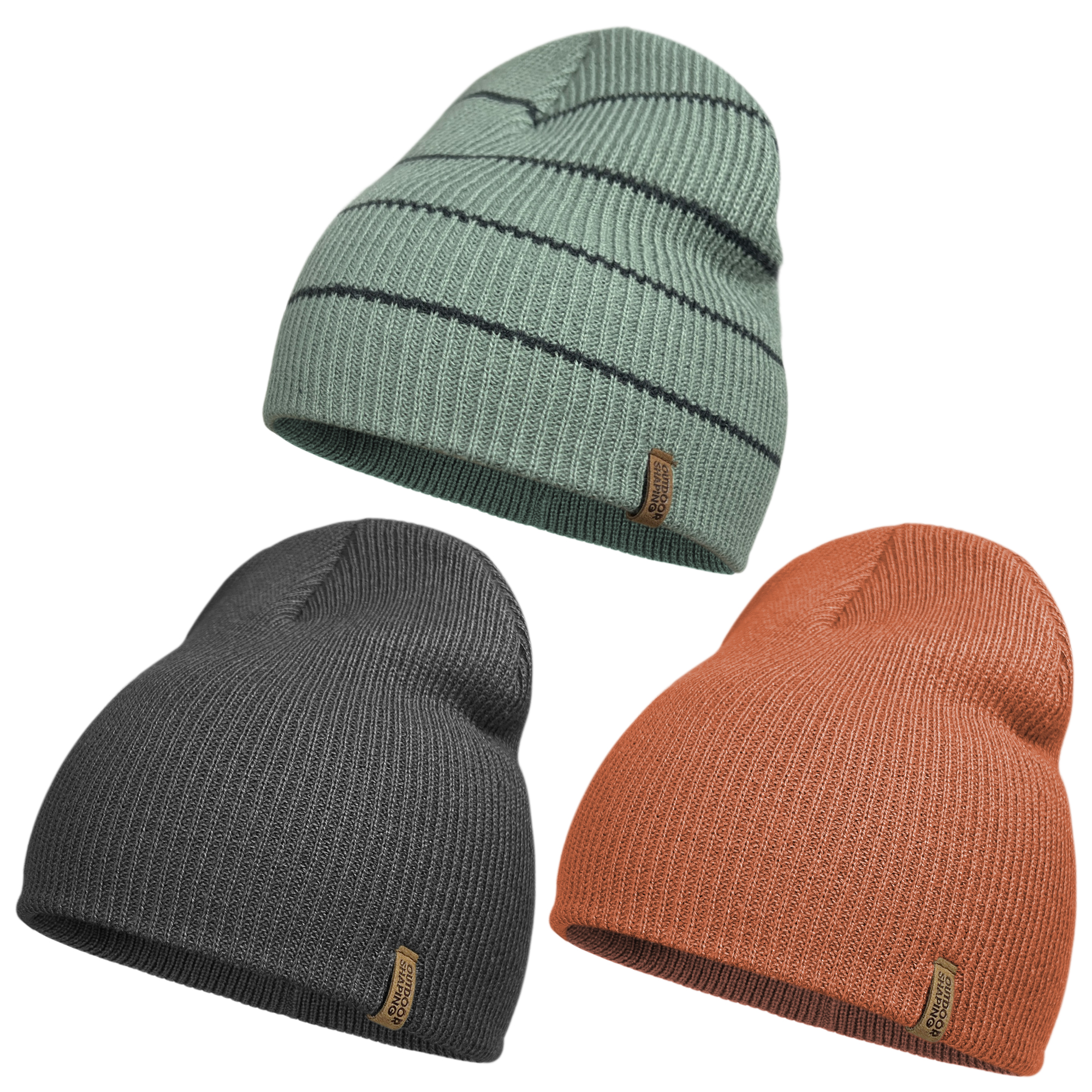 3-Pack Knit Beanie Hats for Men & Women – Soft Warm Winter 