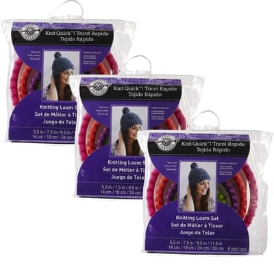 Loops & Threads Knit Quick Knitting Loom Set, 3 Pack