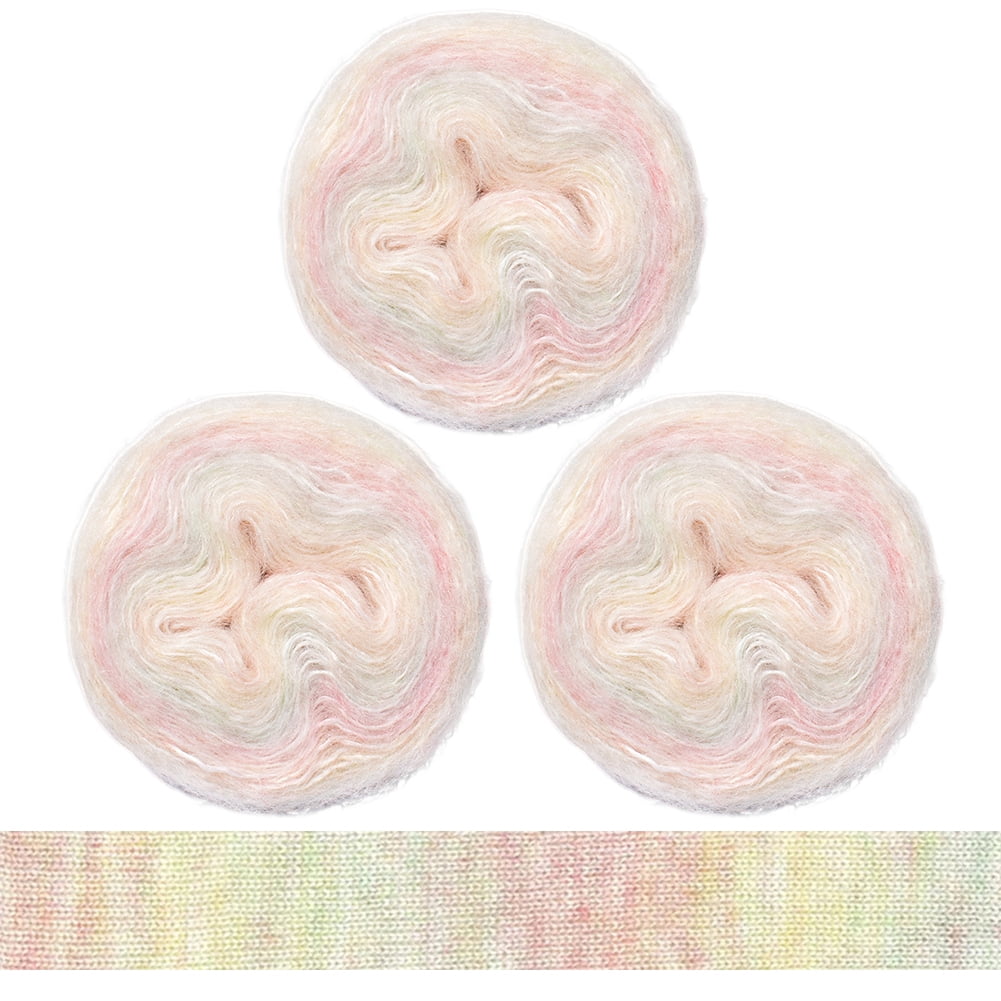 3 Pack Knitting Yarn Wool Luxurious Warm-Toned Gradient Mohair Yarn ...
