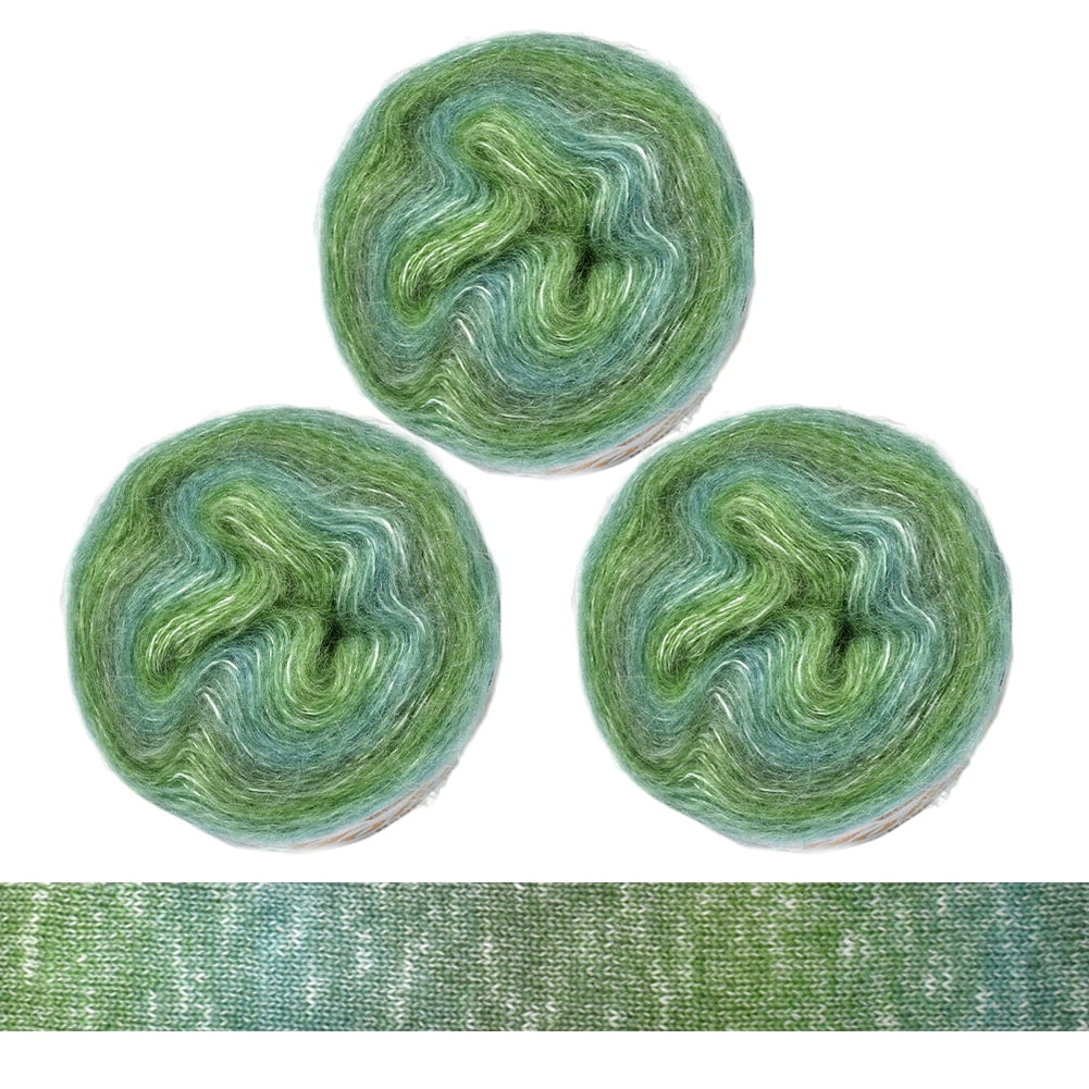 3 Pack Knitting Yarn Wool Luxurious Warm-Toned Gradient Mohair Yarn ...