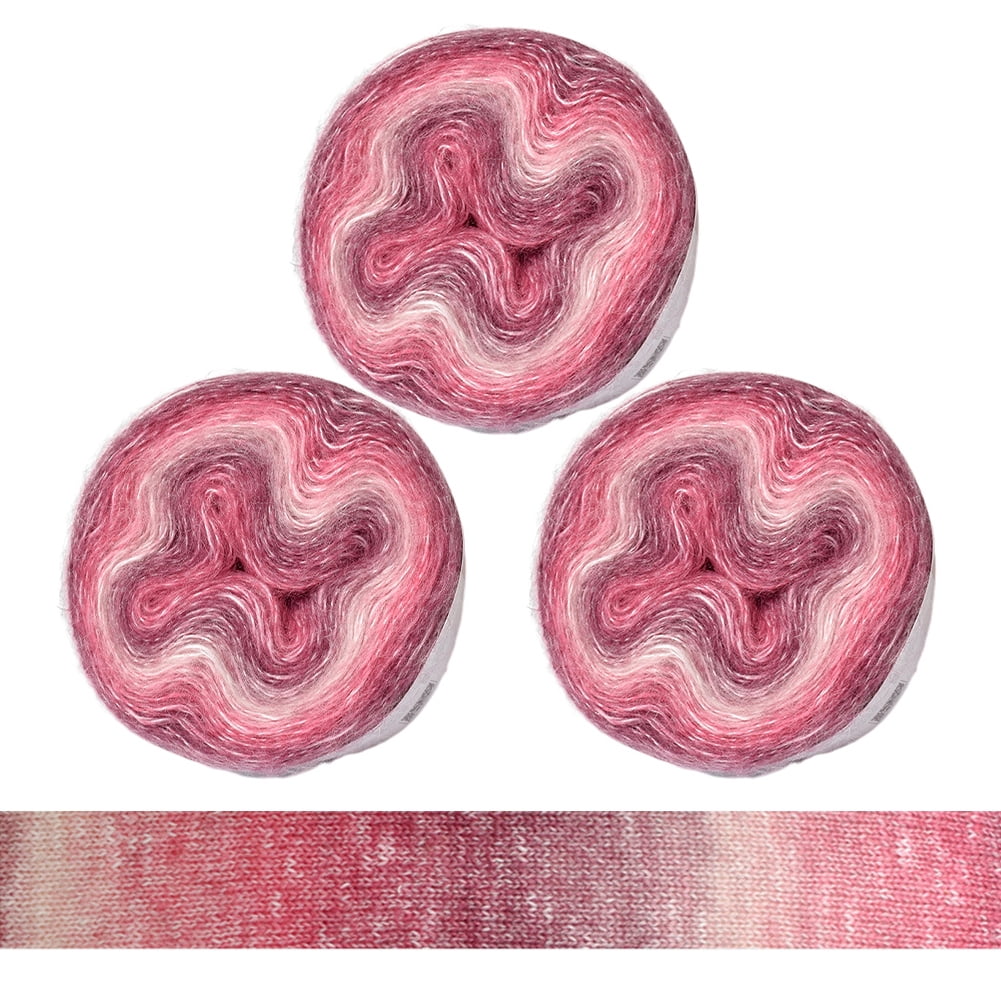 3 Pack Knitting Yarn Wool Luxurious Warm-Toned Gradient Mohair Yarn ...
