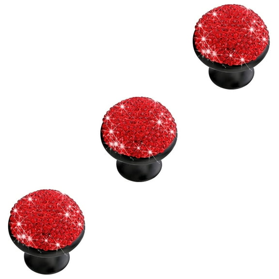 3 Pack Knobs Single Hole Kitchen Cabinet Handles Drawer Pulls Red