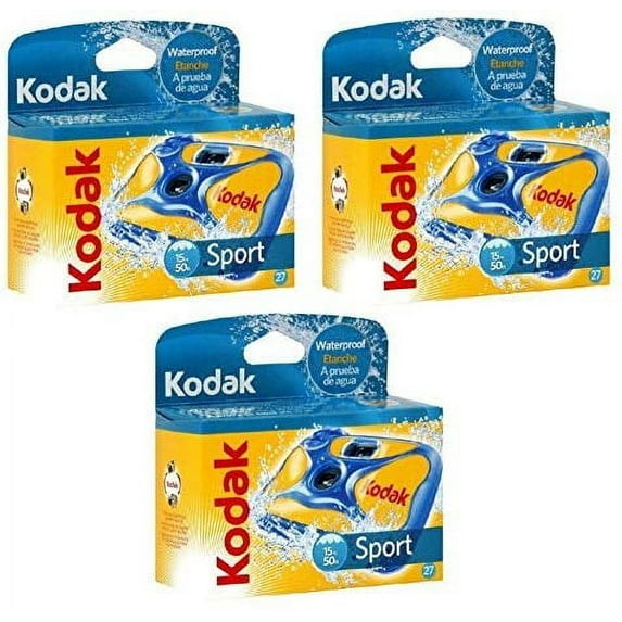 3 Pack Kodak 8004707-k Water & Sport Waterproof 35mm One-time-use Disposable Camera