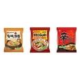 thumbnail image 1 of 3 Pack Korean NongShim Gourmet Spicy Shin Instant Ramen Noodle, 3 Flavors(Ansung,Neoguri,shin red) Plus NineChef Brand Long Handle Coffee Spoon, 1 of 2