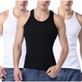 thumbnail image 1 of 3 Pack L-4XL Tank Tops for Men Plus Size Big & Tall Sleeveless Crewneck T Shirts Stretchy Slim Pullover Loungewear Workout Undershirts Tees, 1 of 6