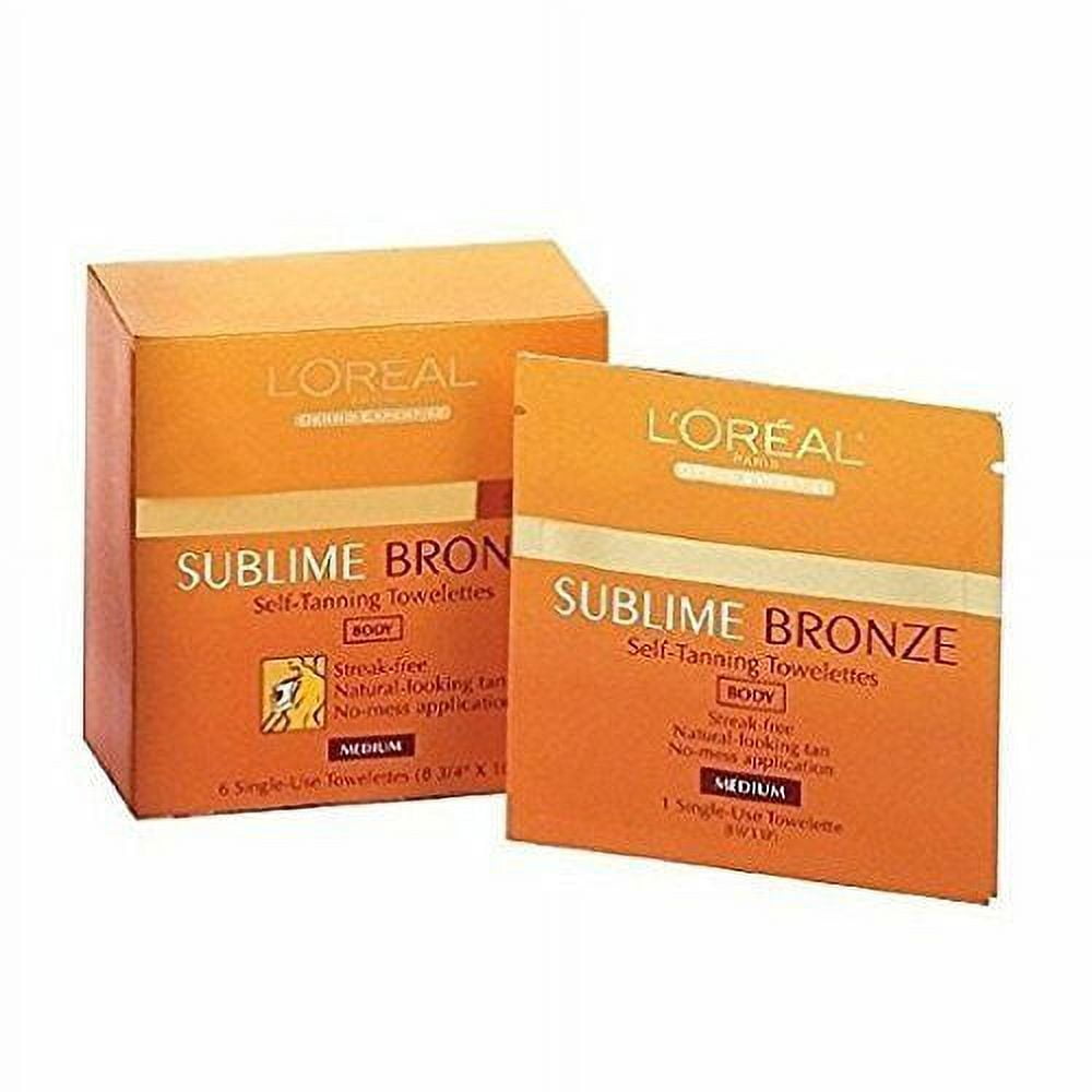 L'OREAL PROFESSIONNEL 3 Pack L'Oreal Paris Sublime Bronze Self-Tanning Body Towelettes, 6 Count