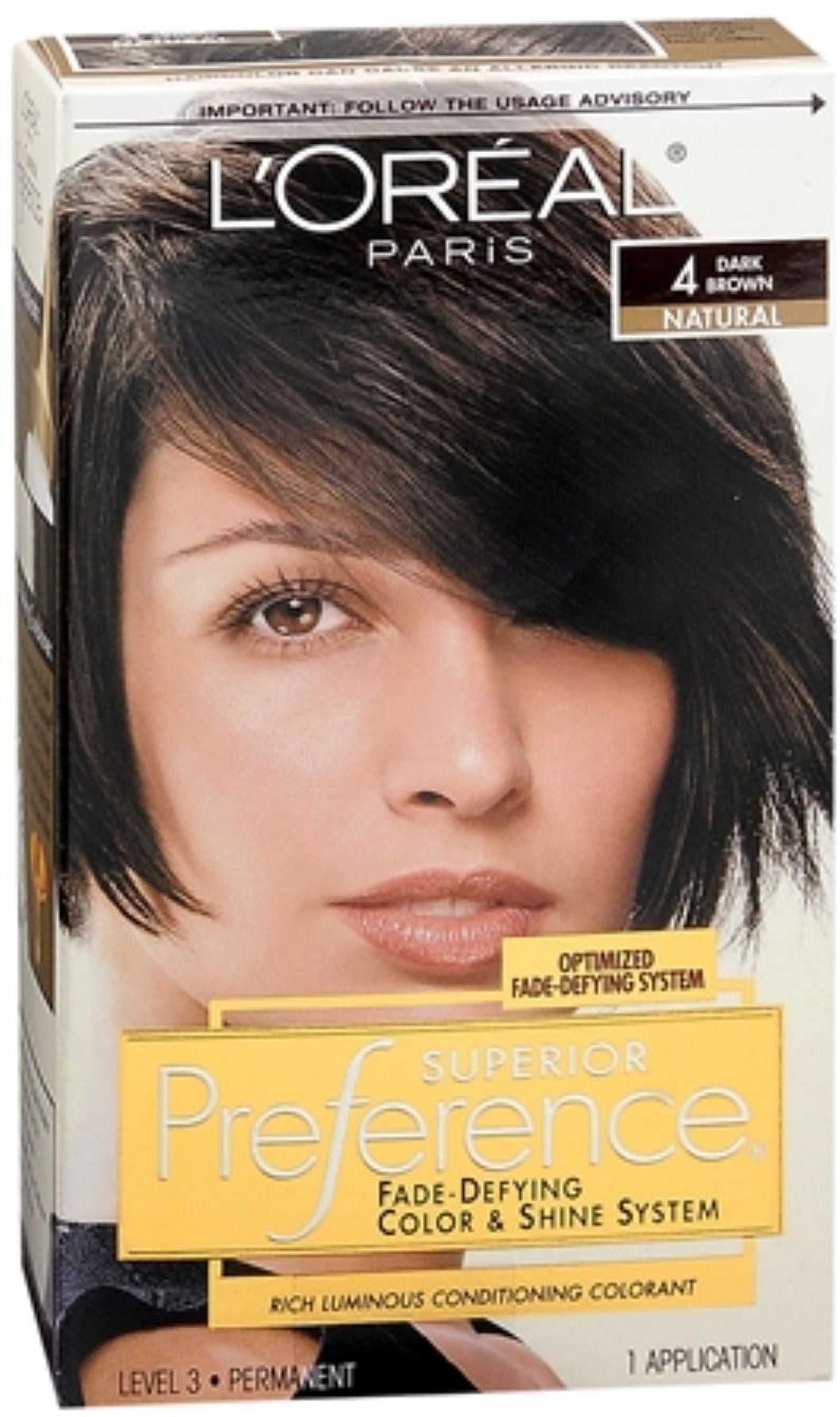 3 Pack - L'Oreal Superior Preference - 4 Dark Brown 1 Each