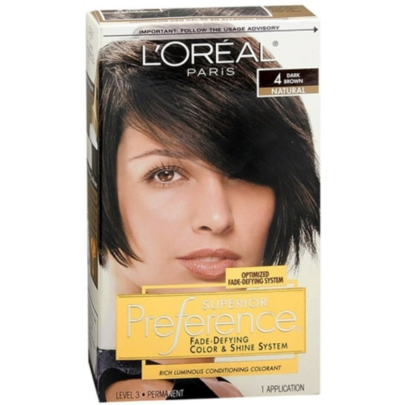 3 Pack - L'Oreal Superior Preference - 4 Dark Brown 1 Each