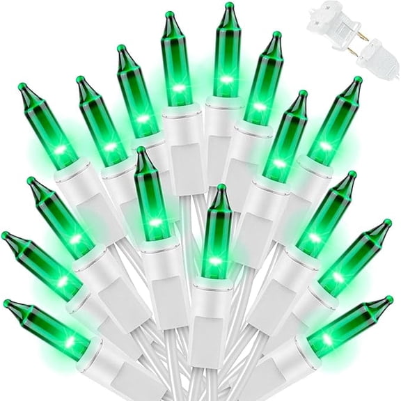3 Pack LAMPHOME St. Patrick's Day String Light,100 Count Green Incandescent Mini String Light 21.6ft,120V UL Certified for Holiday,Patio,Garden,Party