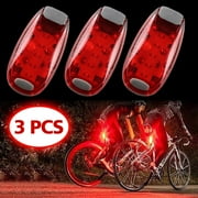 [3 Pack] LED Running Safety Light Bike Tail Light Warning Lamp,iClover Clip on Strobe Running Battery Powered for Bicycle Backpack Arm,Walking,Jogging