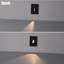 3 Pack LED Vertical 5CCT Step Lights, Replaceable Magnetic Faceplat Indoor Stair Light, Dimmable, Black
