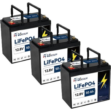 3 Pack LGECOLFP 12v 50ah Lithium Lifepo4 Battery 12 Volt for rv Solar Home Storage trolling Motor