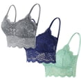 thumbnail image 1 of Yijfswar 3 Pack Lace Bralettes for Women Padded No Underwire Bra Adjustable Strap Wrapped Bralettes, 1 of 1