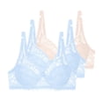 thumbnail image 1 of 3 Pack Lace Bras for Women Full Coverage Push Up Everyday Bra with High Impact Support Underwire, 1 of 5