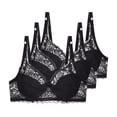 thumbnail image 1 of 3 Pack Lace Bras for Women Full Coverage Push Up Everyday Bra with Underwire High Impact Support, 1 of 5
