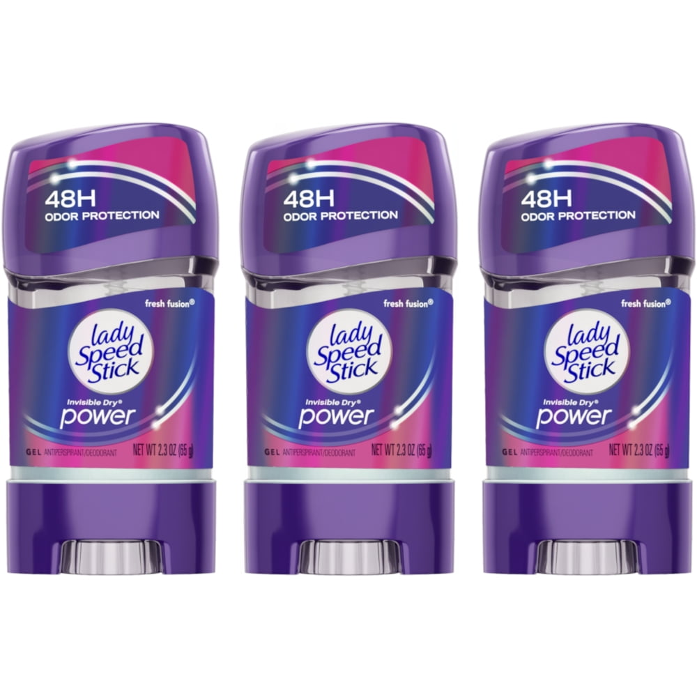 3 Pack Lady Speed Stick Wetness & Odor Protection Gel Fresh Fusion 2.3 Oz Each