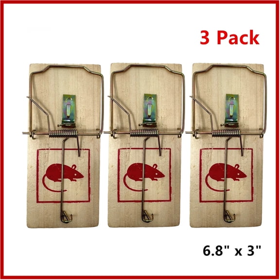 3 Pack Large Wood Mouse Traps Rat Mice Killer Snap Trap Power Rodent Pest Trap