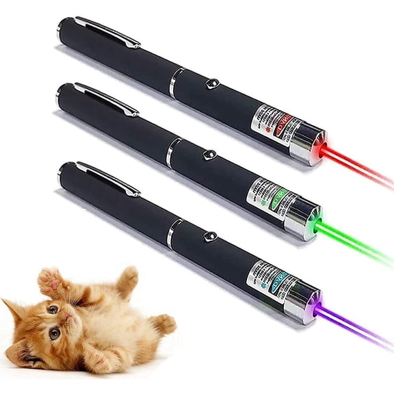3 Pack Laser Pointer for Cats Dogs Pet Interactive Exercise Toys, Long Range Red Laser Presentation Remotes for Indoor Classroom Interactive Teaching