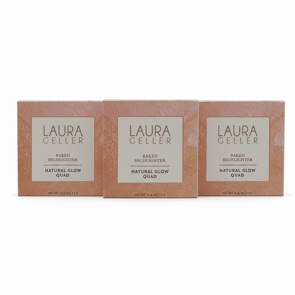 3 Pack Laura Geller Baked Highlighter Natural Glow Quad French Vanilla Quad 0.26oz/7.5g